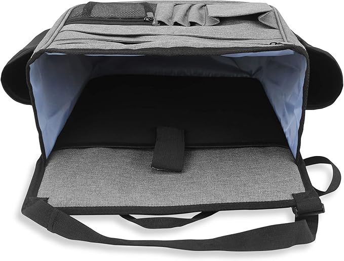 LUXJA Car Front Seat Organizer with Laptop and Tablet Storage Pockets, Car Seat Organizer with Back Adjustable Straps, Gray