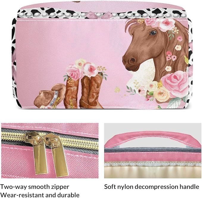 Personalized Cowgirl Horse Floral Custom with Name Diaper Bag Backpack For Baby Boy Girl Dad Mom Unisex for Adult Daypack Holiday Gift