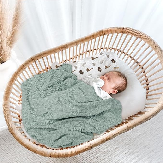 lulumoon Baby Muslin Swaddle Blankets: Soft Receiving Blanket for Newborn - Cotton Swaddling Blanket for Neutral 2Pack