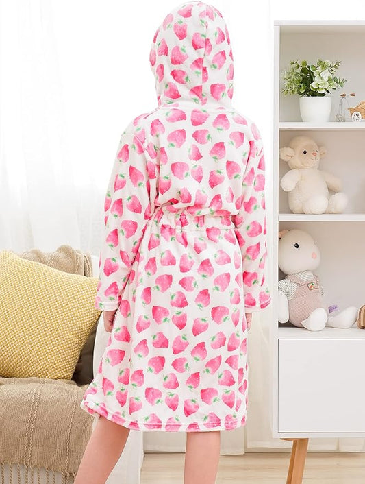 Doctor Unicorn Soft Hooded Rainbow Bathrobe Sleepwear for Girls