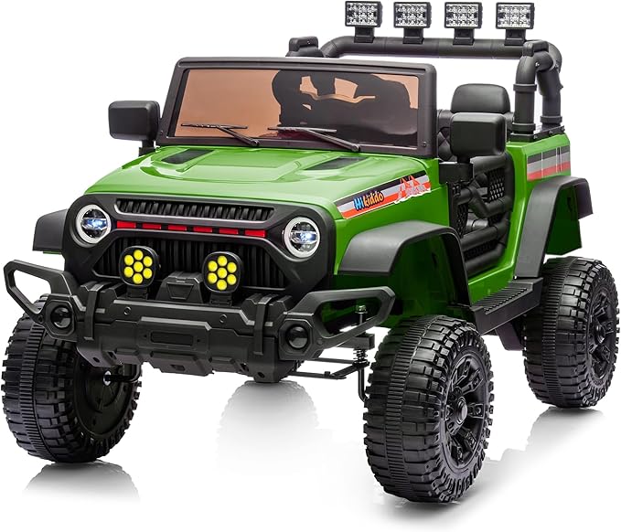 12V Kids Ride on Car Truck, Kids Electric Vehicles Car Ride on Toy for Toddlers 3-5 with Remote Control - Green