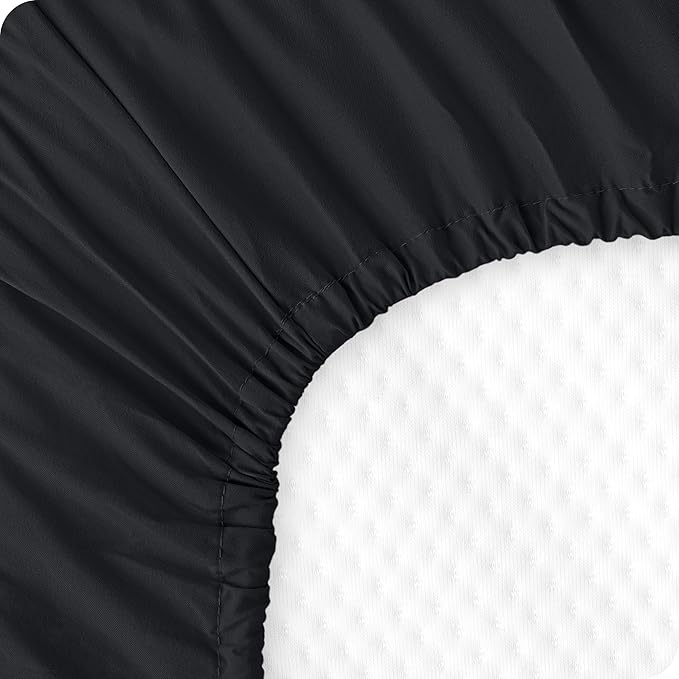 Bare Home 2-Pack Fitted Crib Sheets - Premium 1800 Ultra-Soft Microfiber - Breathable - Baby Sheet - for Boys & Girls - Fits Standard Crib and Toddler Mattresses (Black/White)