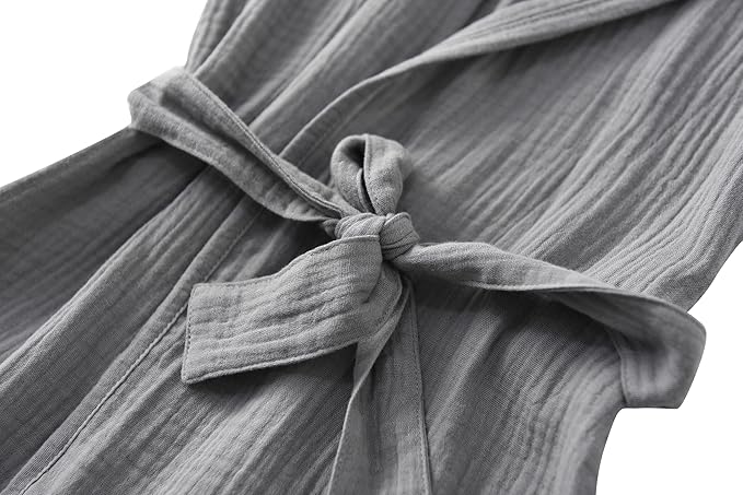 Organic Cotton Toddler Bathrobe, Soft and Breathable Baby Robe for Kid, Boy& Girl Hooded Robe Muslin