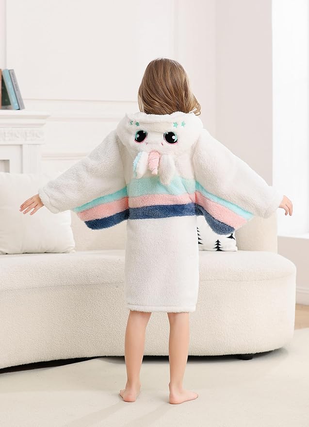 CuteOn Bathrobe for Women Soft Fleece Hooded Plush Loungewear