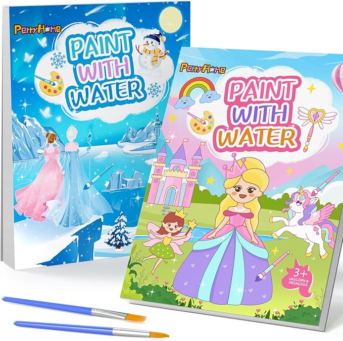 PERRYHOME Paint with Water Coloring Books for Kids,Mess Free Toddler Watercolor Painting Set,Unicorn Frozen Arts and Crafts Toys-Birthday Christmas Gifts for Toddlers Girls Ages 3 4 5 6 7 8