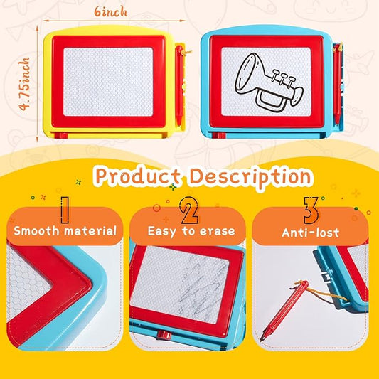 Tinlade 72 Pack Mini Magnetic Drawing Board for Kids, Small Erasable Doodle Sketch, Drawing Pad Bulk Gifts for Boy Girl Birthday Party Favor Classroom Prize Goodie Bag Stuffers (Classic Color,Cute)