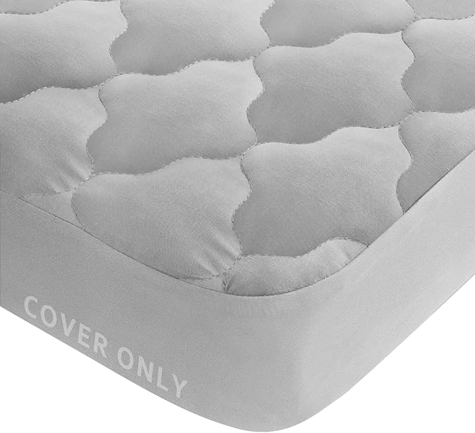 Waterproof Pack and Play Mattress Pad (Cover Only) 39" x 27", Compatible with Graco Pack and Play & Dream On Me & Pamo Babe, Cotton Fabric Playpen/Playard Sheet Quilted, Gray