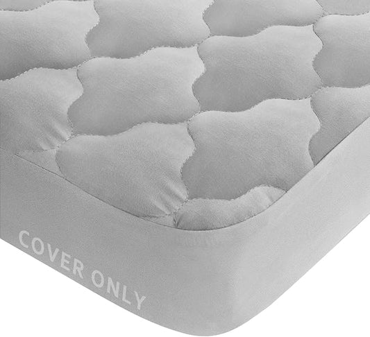 Waterproof Pack and Play Mattress Pad (Cover Only) 39" x 27", Compatible with Graco Pack and Play & Dream On Me & Pamo Babe, Cotton Fabric Playpen/Playard Sheet Quilted, Gray