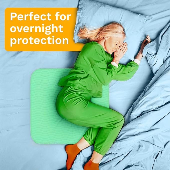 GREEN LIFESTYLE® Washable Underpads - Heavy Absorbency Reusable Bedwetting Incontinence Pads for Kids, Adults, Elderly, and Pets - Toddler Mattress Pads for Bed, Sofa, Couch, Floor (Pack of 4 - 30x34)