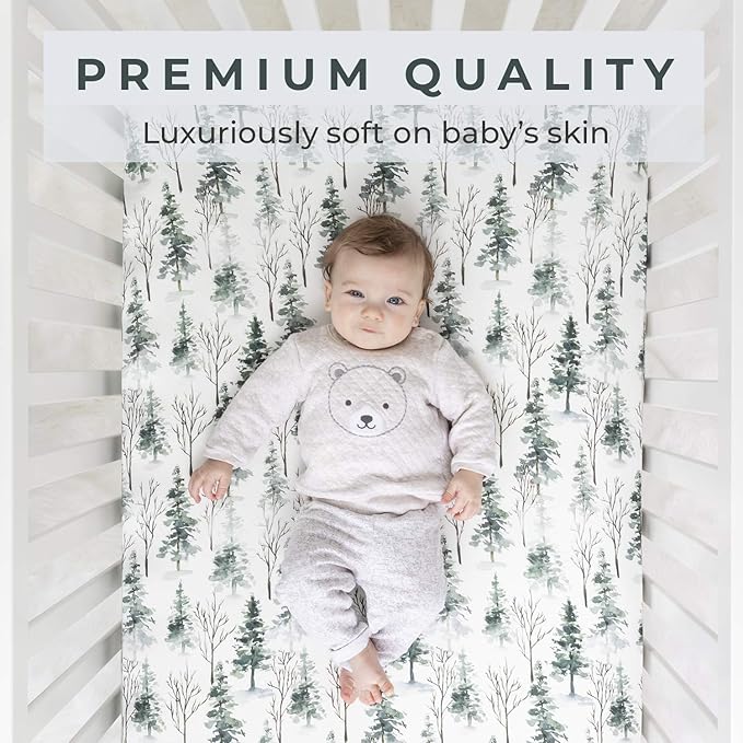 Pobi Baby - 2-Pack Fitted Crib Sheets for Boys, Girl - Baby Crib Sheet Neutral - Crib Mattress Sheet - Ultra-Soft Cotton Crib Sheets, Toddler Bed Sheets (Magical)