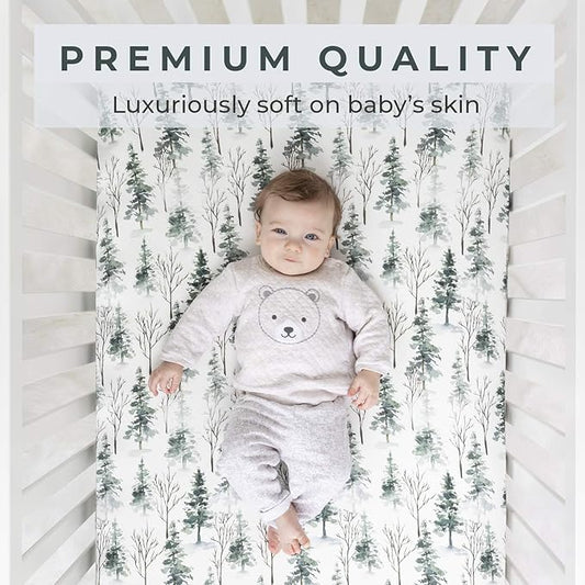 Pobi Baby - 2-Pack Fitted Crib Sheets for Boys, Girl - Baby Crib Sheet Neutral - Crib Mattress Sheet - Ultra-Soft Cotton Crib Sheets, Toddler Bed Sheets (Magical)