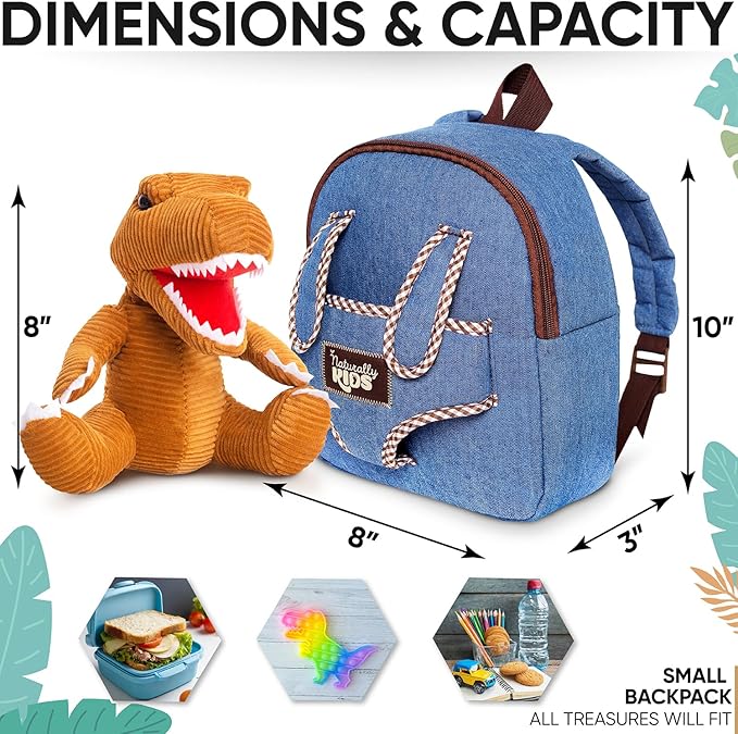 Dinosaur Toys for Kids 3-5, Dinosaur Toys for Kids 2-4, Birthday Gifts for 2 Year Old Boy, Gifts for 3 Year Old Boys, Toddler Backpack
