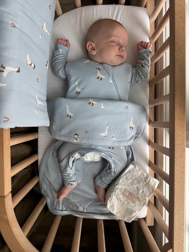 GUNAMUNA günamüna Unisex Baby, Toddler Wearable Blanket, Sleeping Bag Bamboo Rayon, Sleep Sack with Diaper Zipper, 1.0 TOG