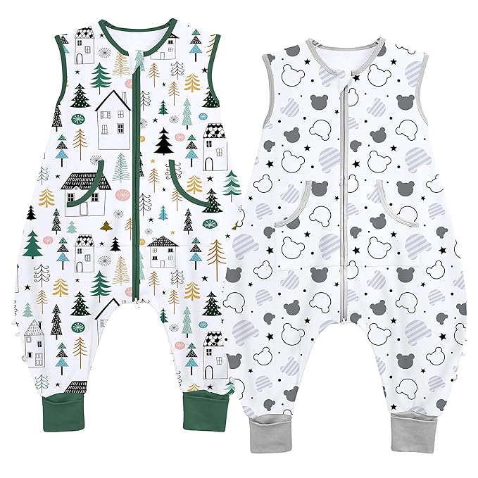 Toddler Sleep Sacks Sleep Sack 3T 4T 5T with legs Cozy comfy Baby Warable Blanket with 2-Way Zipper (3T-5T)