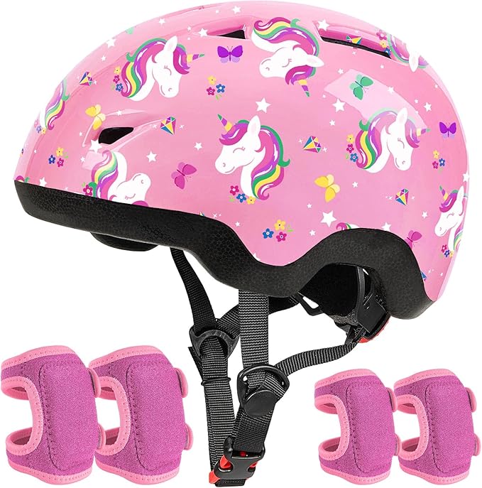 Toddler Helmet, Baby Infant Bike Helmet with Toddler Knee Pads and Elbow Pads Set for Kids 1-3 Years, Adjustable Baby Bike Helmets for Scooter Bicycle