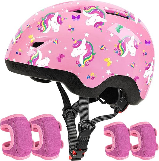 Toddler Helmet, Baby Infant Bike Helmet with Toddler Knee Pads and Elbow Pads Set for Kids 1-3 Years, Adjustable Baby Bike Helmets for Scooter Bicycle