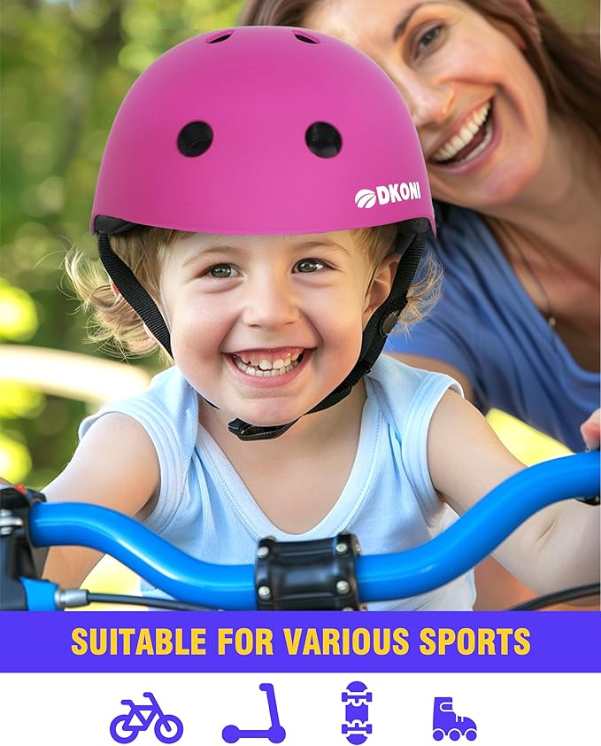 Kids Bike Helmet, Adjustable and Multi-Sport, from Toddler to Youth, 3 Sizes