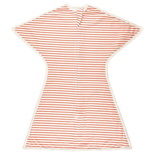 SleepingBaby Zipadee-Zip Transition Swaddle - Cozy Baby Swaddle Blanket with Zipper Convenience - Roomy Wearable Blanket for Easy Diaper Changes - Stripes Strawberry/Cream, Small (4-8 Month)