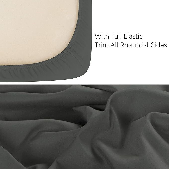 NTBAY 2 Pack 100% Brushed Microfiber Fitted Crib Sheet, Super Soft and Cozy 28x52 Crib Sheet for Standard Crib and Toddler Mattresses, Boys, Girls, Unisex, Dark Grey, 28x52 Inches