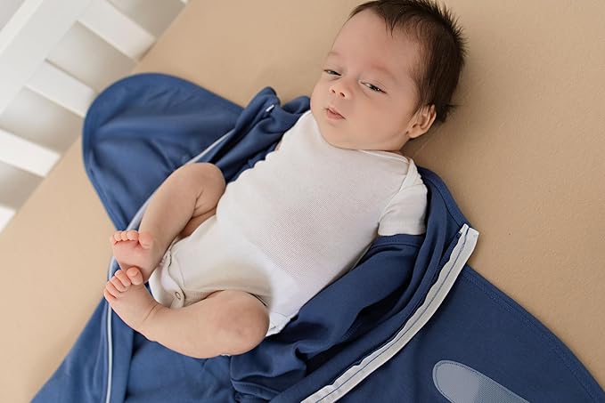 LullaBaby "Double Dream Swaddle: Exclusive Dual Wing Design, Pediatrician-Endorsed, Ultra-Soft Cotton, 2-4 Months, 12-20 lbs - Coastal Breeze