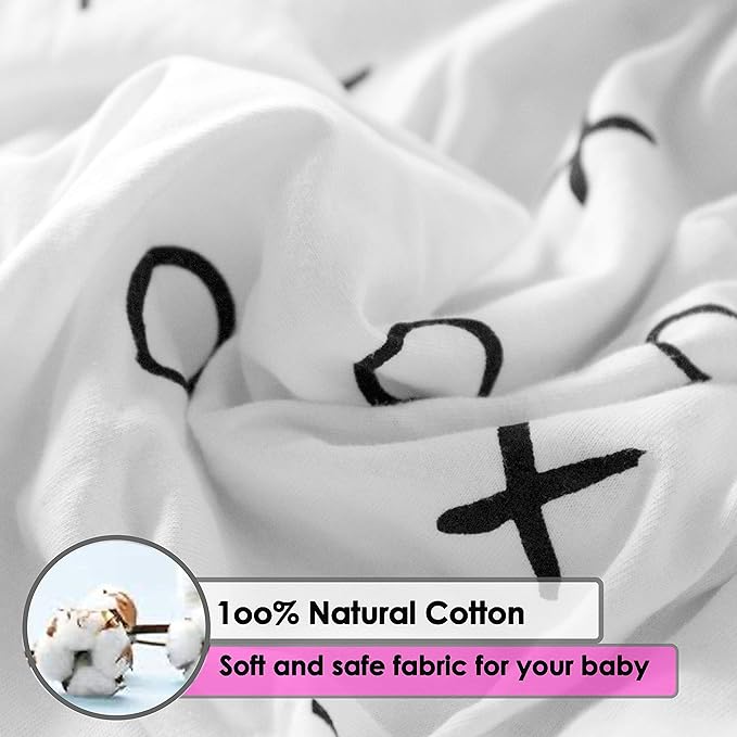 Milky Chic GOTS Fitted Baby Crib Sheet, Breathable 100% Organic Cotton Mattress Sheet for Boys and Girls, Fits Standard Size Mattresses, 52x28x9 inches (White, Pack of 1)