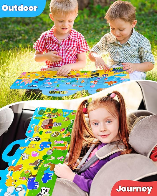 Walenced Reusable Sticker Book for Toddlers, Stickers for Kids, Toddler Sticker Book, Toddler Craft Activities, Toddler Travel Toys Ages 3 and Up Boy Girl Birthday Gifts