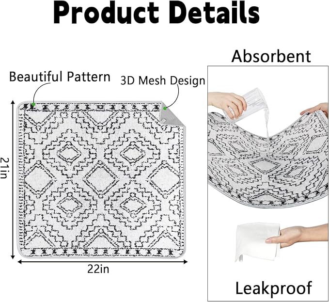FUMMI 4 Pack Reusable Waterproof Incontinence Bed & Chair Pads, 22” x 21” Extra Heavy Absorbency, Soft Flannel Surface, Non-Slip, Machine Washable for Dogs, Adults & Babies (Black Lines, 22“ ×21”)