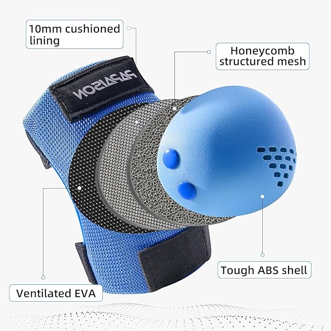 PAPAISON Kids/Youth Knee Pad, Elbow Pads & Wrist Guards for Inline Skating Bike Cycling Skateboard Scooter, 3 in 1 Protective Gear Set for Girls Boys Adult