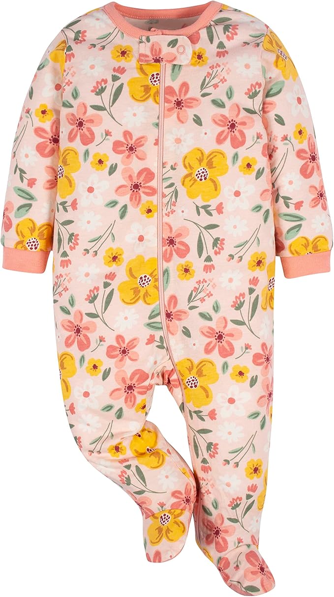 Gerber baby-girls 4 Pack Sleep N' Play Footie