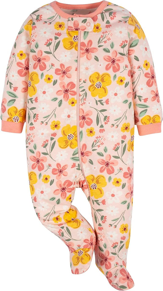 Gerber baby-girls 4 Pack Sleep N' Play Footie