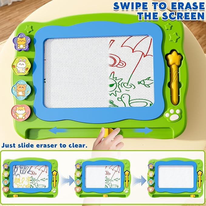 Large Magnetic Drawing Board for Toddlers, Magnetic Doodle Board for Kids, Etch A Sketch Magnet Erasable Writing Pad, Preschool Education Travel Toys for Kids Boys Girls Age 3 4 5 6 7 8 Years Old