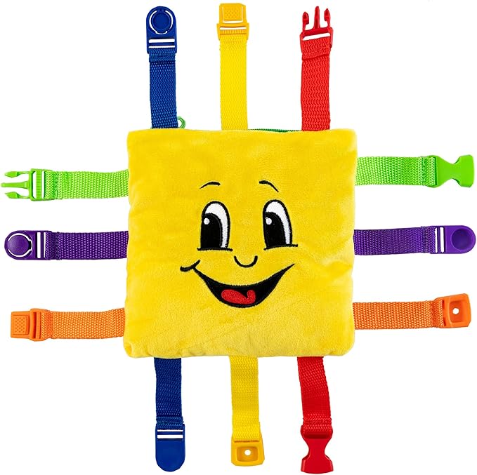 Buckle Toys - Bongo Square - Toddler Learning Toys - Sensory Fine Motor Activity - Easy Road Trip Accessories Travel Toy