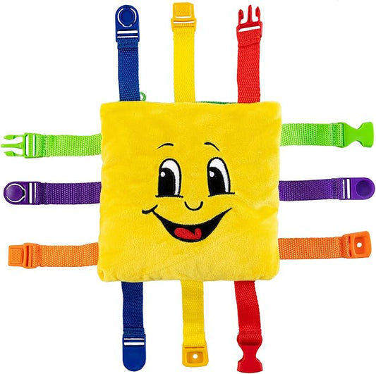 Buckle Toys - Bongo Square - Toddler Learning Toys - Sensory Fine Motor Activity - Easy Road Trip Accessories Travel Toy