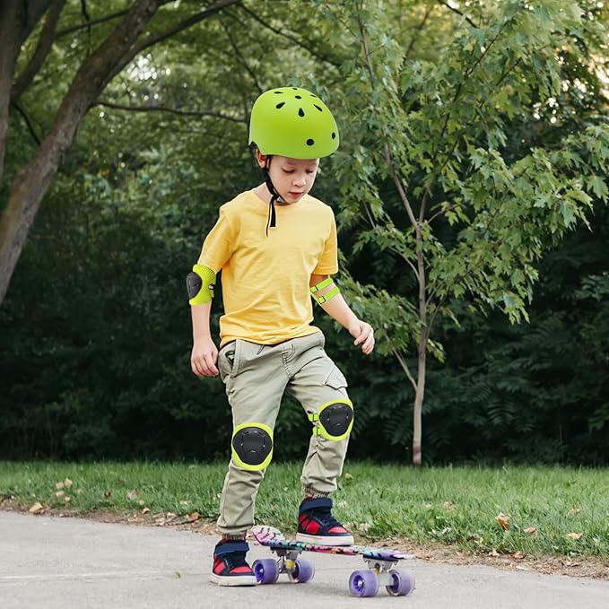 Kids Helmet,Toddler Skateboard Helmets for Ages 2-3-5-8-14 Years Boys Girls with Knee and Elbow Pads Wrist Guards fit Roller Skates,Skateboarding,Skating Scooter Adjustable Kids Helmet