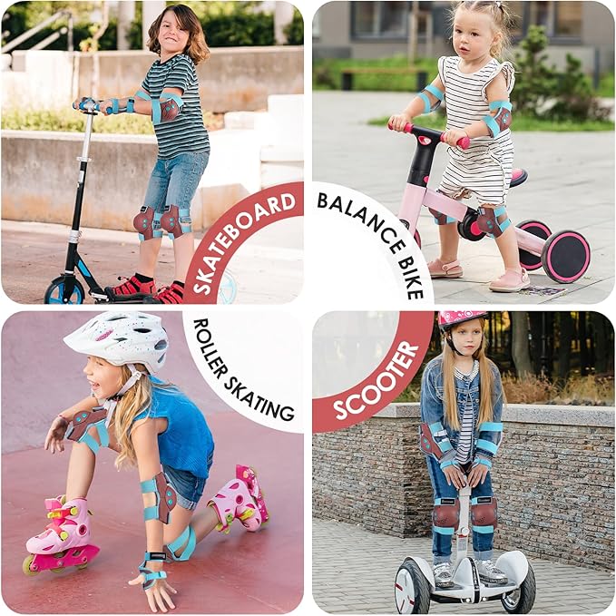 BOSONER Kids/Youth Knee Pad Elbow Pads for Roller Skates Cycling BMX Bike Skateboard Inline Rollerblading, Skating Skatings Scooter Riding Sports