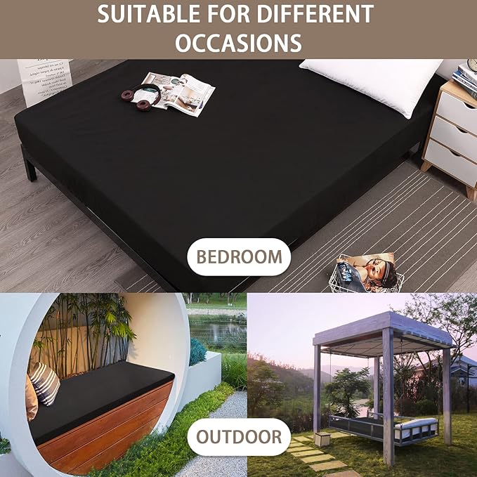 Mecerock Mattress Protector, Breathable and Soft Waterproof Mattress Protector, Mattress Cover, Black Mattress Cover Full Size Bed