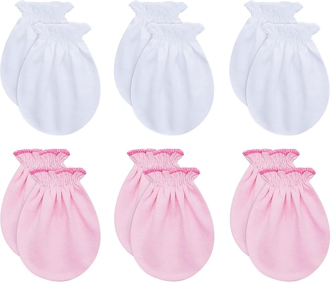 RATIVE Baby Mittens No Scratch Organic Cotton for Newborn 0-6 Months | Baby Essentials Must-Haves for Boys & Girls