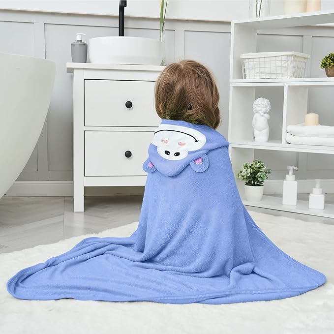 HIPHOP PANDA Hooded Towel - Rayon Made from Bamboo, Bath Towel with Bear Ears for Newborn, Babie, Toddler, Infant - Absorbent Large Baby Towel - Gorilla, 37.5 x 37.5 Inch