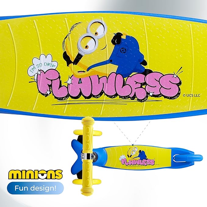 Self Balancing Kick Scooter with Light Up Wheels, Extra Wide Deck, 3 Wheel Platform, Foot Activated Brake, 75 lbs Limit, Kids & Toddlers Girls or Boys, for Ages 3 and Up