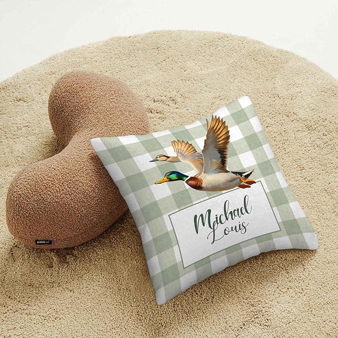 Wild Ducks Baby Crib Bedding Set with Name – Personalized 3-Piece Nursery Set for Boys, Soft Blanket, Fitted Crib Sheet & Pillowcase – Custom Baby Bedding for Newborns & Toddlers
