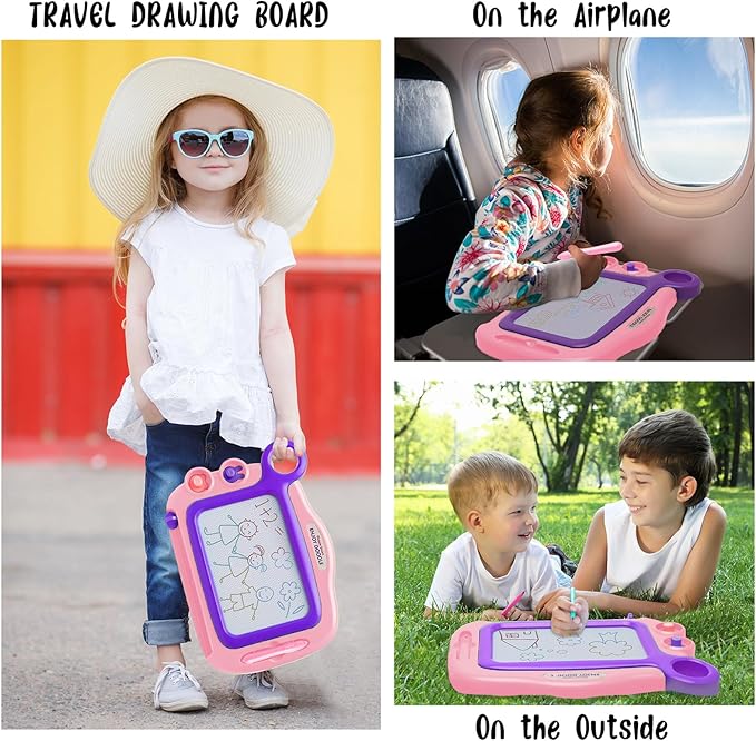 Toddler Toys Age 3-4,Erasable Toys for 3 Year Old Girl Magnetic Drawing Board for Kids with 1 Pen, A Etch Easter Gift for 3 Year Old Travel Toy Sketch Board with 2 Stamps