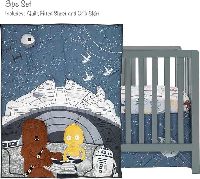 Lambs & Ivy Star Wars Signature Millennium Falcon 3-Piece Baby Crib Bedding Set