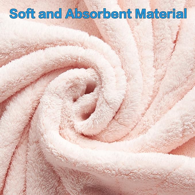 Hooded Toddler Towels with Animal Hood - 500GSM Ultra Soft & 6X Absorbent Baby Bath Towel, Large 28x55 Inch Coral Fleece Hooded Kids Towel for Boys Girls, Cape Blanket 2 Pack