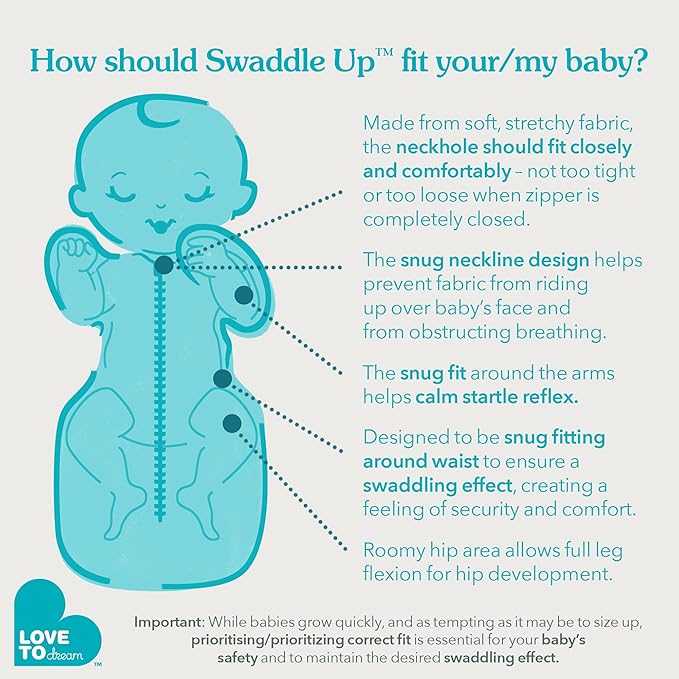 Love to Dream Swaddle UP, Baby Sleep Sack, Self-Soothing Swaddles for Newborns, Get Longer Sleep, Snug Fit Helps Calm Startle Reflex, Newborn Essentials for Baby, 1.0 TOG, 13-19 lbs, Stardust Gray