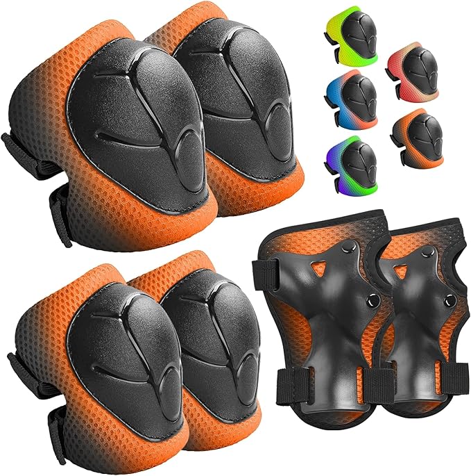 Kids Protective Gear Set Knee Pads for Kids 3-14 Years Toddler Knee and Elbow Pads with Wrist Guards 3 in 1 for Skating Cycling Bike Rollerblading Scooter