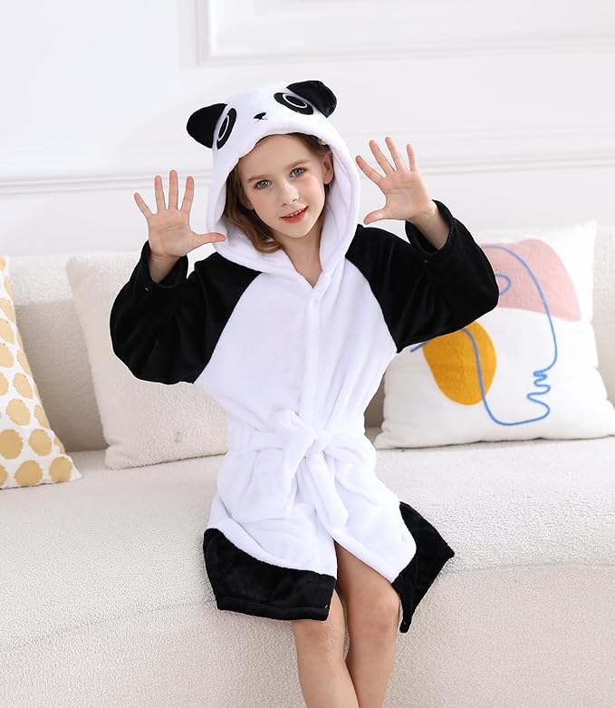 CuteOn Bathrobe for Women Soft Fleece Hooded Plush Loungewear
