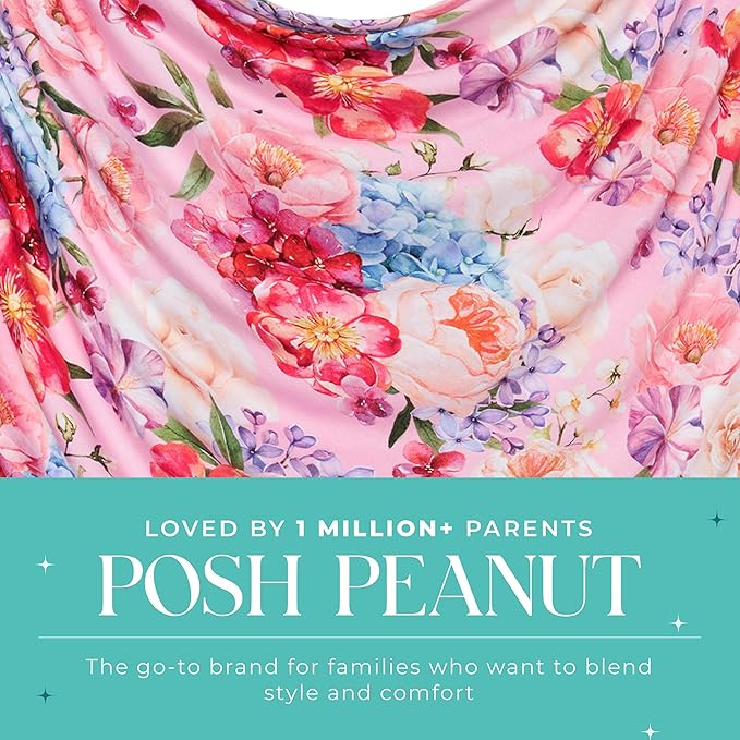 Posh Peanut Swaddle Blanket + Headband Set - Soft Newborn Swaddle Doubles As a Stroller, Receiving Blanket, and Nursing Cover - Matching Baby Swaddles & Headbands for Everyday