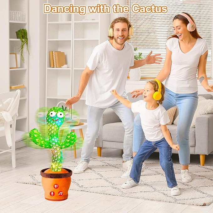 Baby Toys Interactive, Dancing Talking Cactus Toy Volume Adjustable, Mimicking Singing Repeating, Kids Toddler Infant Baby Toys Gifts for Boys Girls, Xmas Gifts for Grandkids, Baby Stocking Stuffers