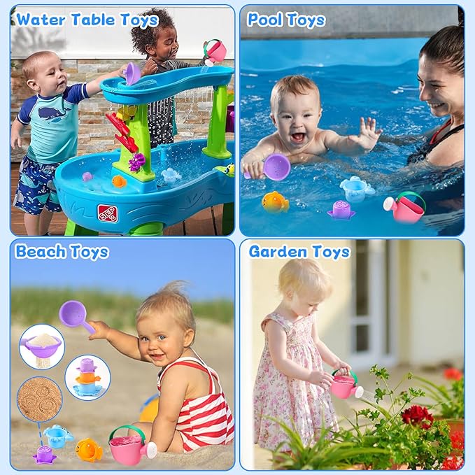 Baby Bath Toys for Kids Ages 1-3 5 PCS Toddler Bath Toys Mold Free for 2-4 Bathtub Sand Beach Pool Water Toys for 1+ Year Old Girl Gifts (Color Random)