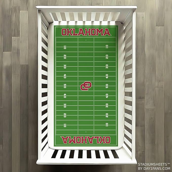 STADIUMSHEETS Day1Fans Officially-Licensed Fitted Crib Sheet (Oklahoma Sooners)